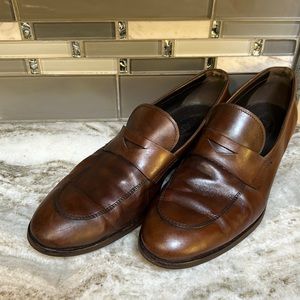 TODS MENS BROWN LEATHER DRESS LOAFERS SZ8.5